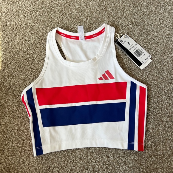 Adidas Running Crop Top - USA Colors - NWT - Picture 1 of 3